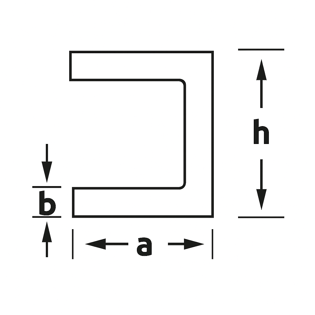 Al. U-profiil 30x30x3,0 L= 6m